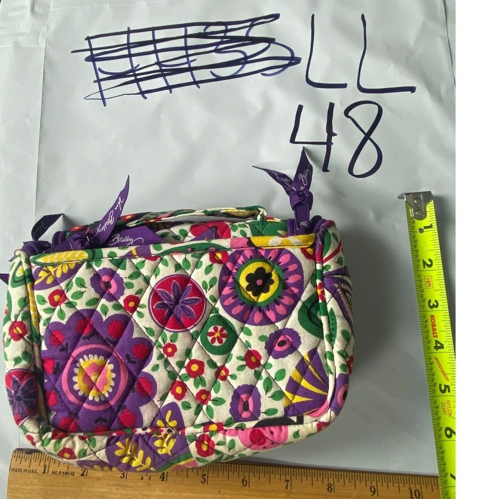Vera Bradley Hanging Travel Organizer Cosmetic Makeup Bag Purple Floral